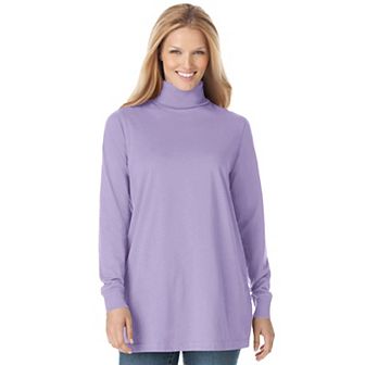Woman Within Plus Size Perfect Long-Sleeve Turtleneck Tee