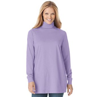 Woman Within Plus Size Perfect Long-Sleeve Turtleneck Tee