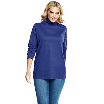 Woman Within Plus Size Petite Perfect Long-Sleeve Turtleneck Tee
