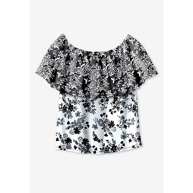 Woman Within Plus Size Ruffle Tee