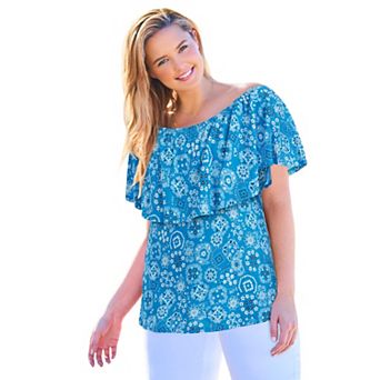 Woman Within Plus Size Ruffle Tee