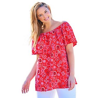 Woman Within Plus Size Ruffle Tee