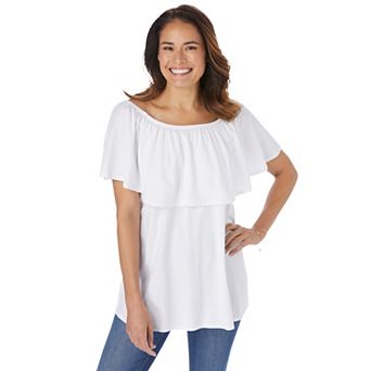Woman Within Plus Size Ruffle Tee