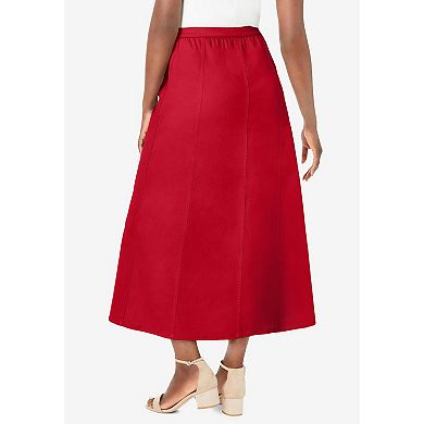 Jessica London Women's Plus Size Stretch Denim Jegging Skirt