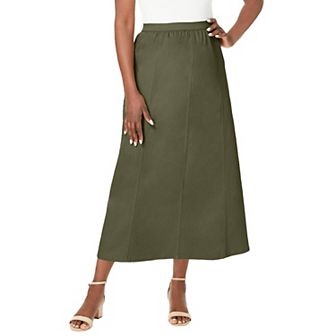 Jessica London Women's Plus Size Stretch Denim Jegging Skirt