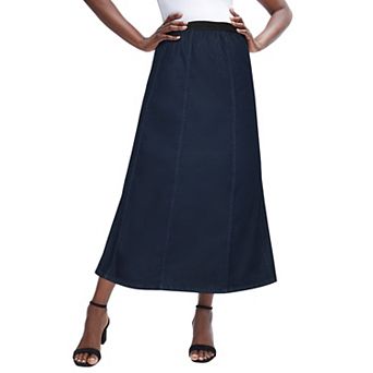 Jessica London Women's Plus Size Stretch Denim Jegging Skirt