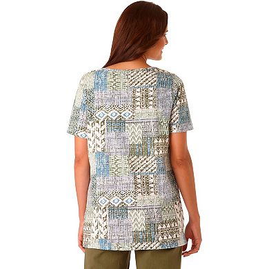 Woman Within Plus Size 7-Day Notch-Neck Tunic