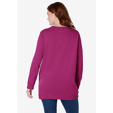 Woman Within Women's Plus Size Fleece Sweatshirt