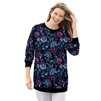 Woman Within Plus Size Crewneck Fleece Sweatshirt