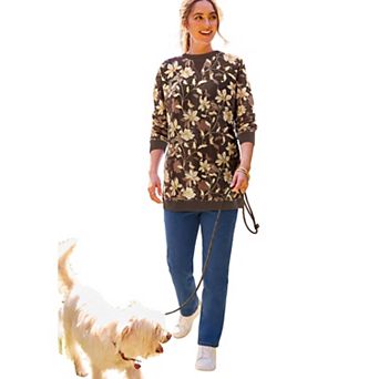 Woman Within Plus Size Crewneck Fleece Sweatshirt