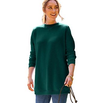 Woman Within Plus Size Crewneck Fleece Sweatshirt