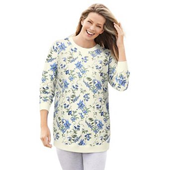Woman Within Plus Size Crewneck Fleece Sweatshirt