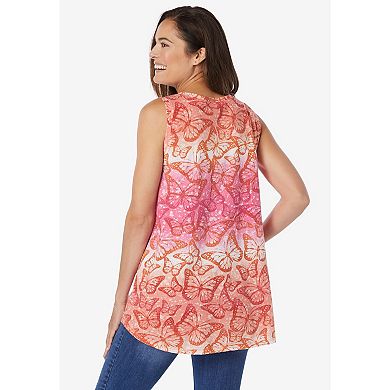 Woman Within Plus Size High-Low Tank
