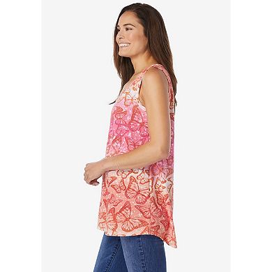 Woman Within Plus Size High-Low Tank