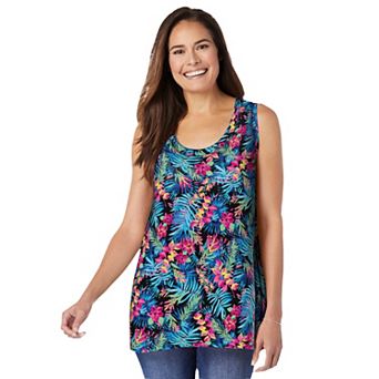Woman Within Plus Size High-Low Tank