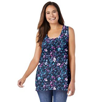 Woman Within Plus Size High-Low Tank