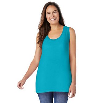 Woman Within Plus Size High-Low Tank