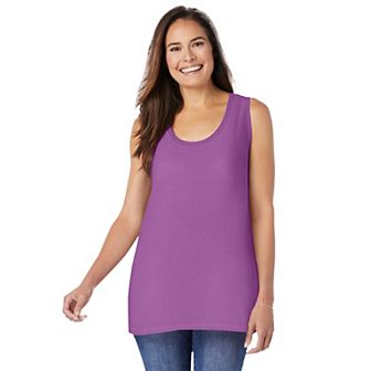 Woman Within Plus Size High-Low Tank