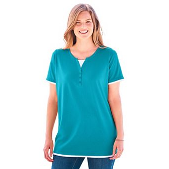 Woman Within Plus Size Layered-Look Tee