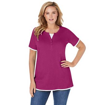 Woman Within Plus Size Layered-Look Tee