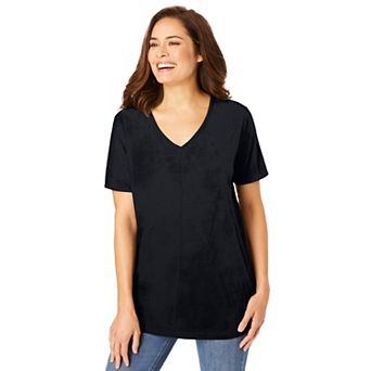 Woman Within Plus Size Faux Suede Tee