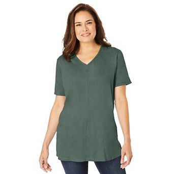Woman Within Plus Size Faux Suede Tee