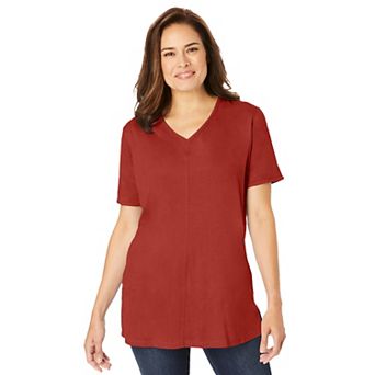 Woman Within Plus Size Faux Suede Tee