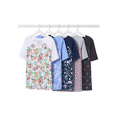 Woman Within Plus Size Elbow Sleeve V-Neck Baseball Tee