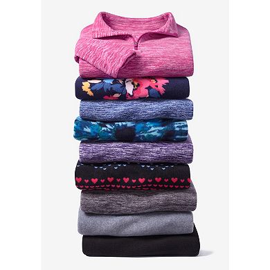 Woman Within Plus Size Microfleece Quarter-Zip Pullover