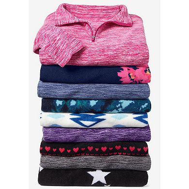 Woman Within Plus Size Microfleece Quarter-Zip Pullover