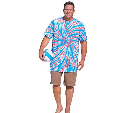 KingSize Men's Big & Tall Lightweight Tie-Dye Crewneck Tee