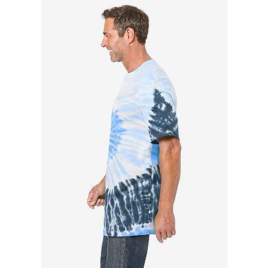 Kingsize Men's Big & Tall Lightweight Tie-dye Crewneck Tee