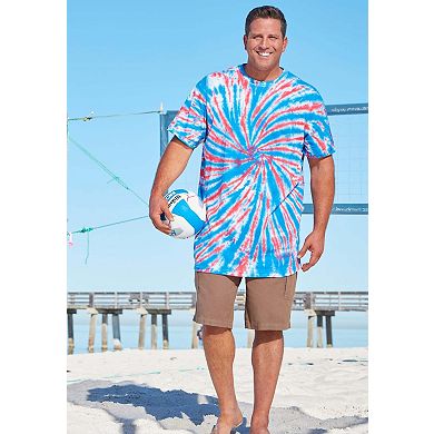 Kingsize Men's Big & Tall Lightweight Tie-dye Crewneck Tee