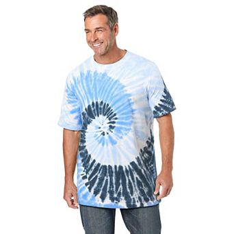 Kingsize Men's Big & Tall Lightweight Tie-dye Crewneck Tee