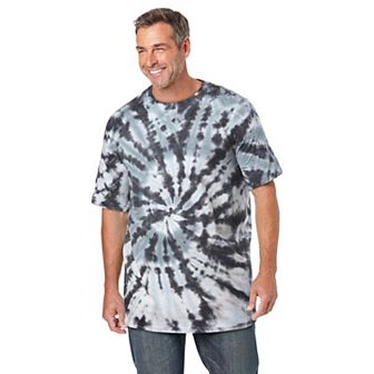 Kingsize Men's Big & Tall Lightweight Tie-dye Crewneck Tee