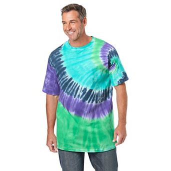 Kingsize Men's Big & Tall Lightweight Tie-dye Crewneck Tee
