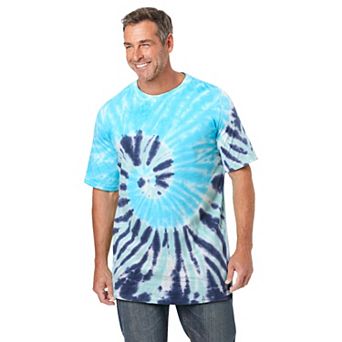 Kingsize Men's Big & Tall Lightweight Tie-dye Crewneck Tee