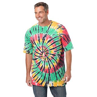 Kingsize Men's Big & Tall Lightweight Tie-dye Crewneck Tee