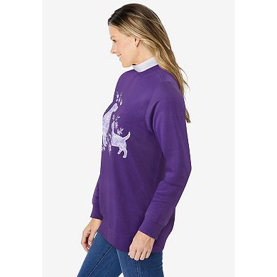 Woman Within Plus Size Layered-Look Sweatshirt
