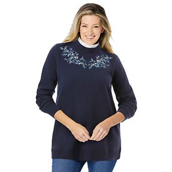 Woman Within Plus Size Layered-Look Sweatshirt
