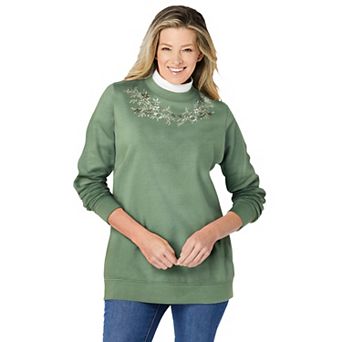 Woman Within Plus Size Layered-Look Sweatshirt