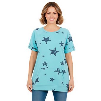 Woman Within Plus Size Americana Kangaroo Pocket Tee