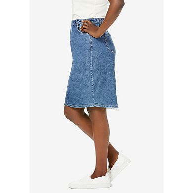 Jessica London Women's Plus Size True Fit Stretch Denim Short Skirt