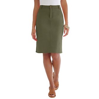Jessica London Women's Plus Size True Fit Stretch Denim Short Skirt