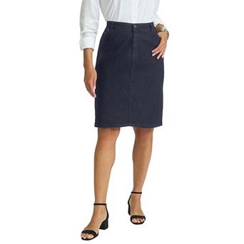 Jessica London Women's Plus Size True Fit Stretch Denim Short Skirt