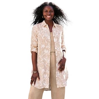Jessica London Women's Plus Size Linen Mega Tunic