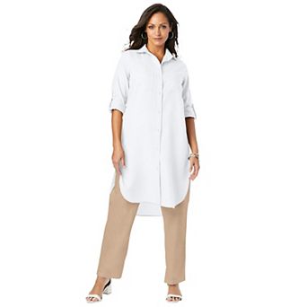 Jessica London Women's Plus Size Linen Mega Tunic