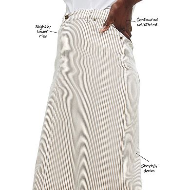 Jessica London Women's Plus Size True Fit Stretch Denim Midi Skirt