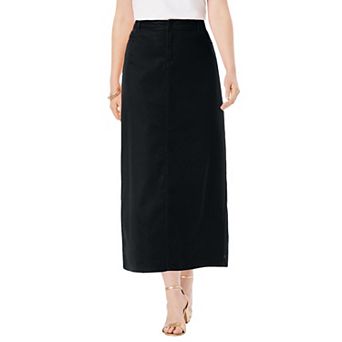 Jessica London Women's Plus Size True Fit Stretch Denim Midi Skirt