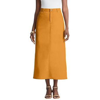 Jessica London Women's Plus Size True Fit Stretch Denim Midi Skirt